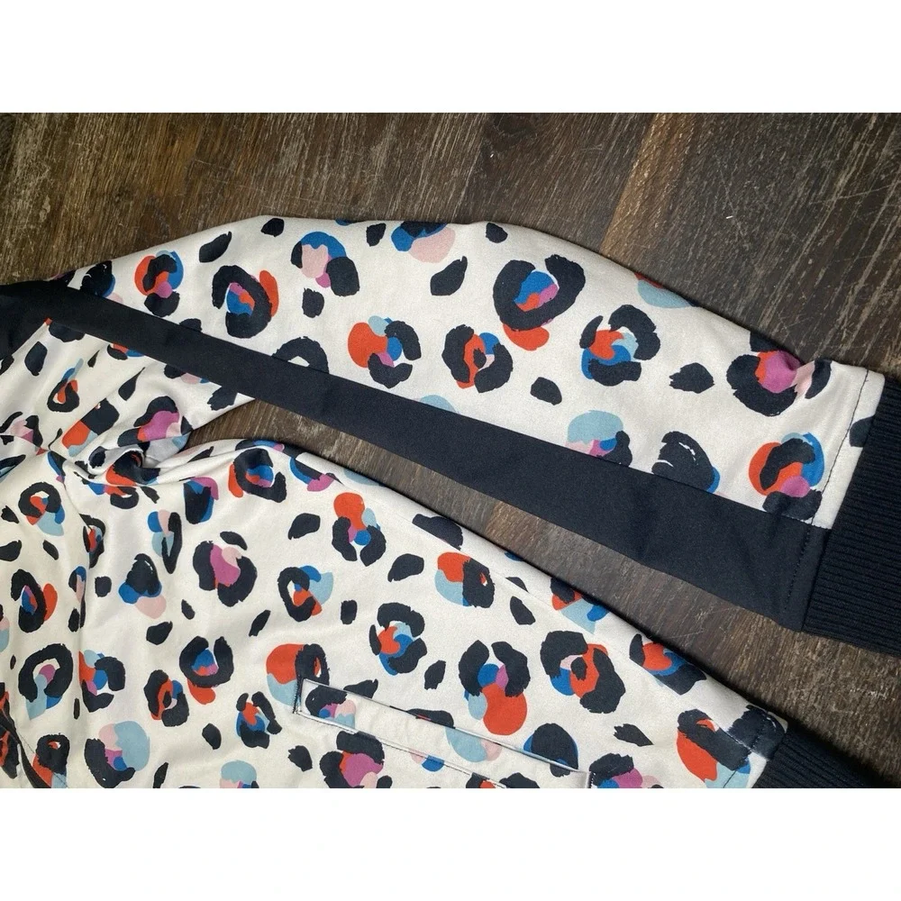 HANNA ANDERSSON Colorful Leopard Print Active Wear Jacket US 12 Athleisure